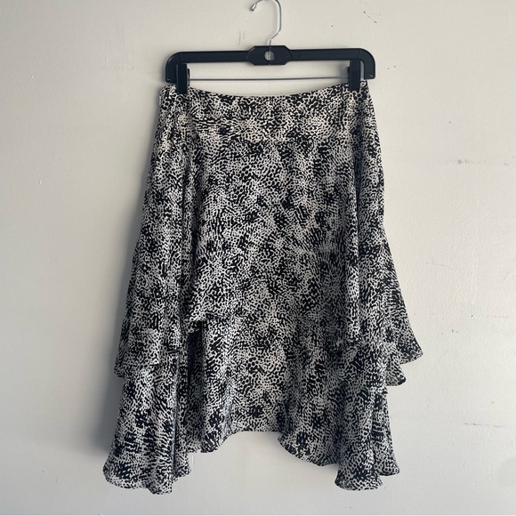 Reiss nova black and white print flowy skirt 30992 - Picture 6 of 13